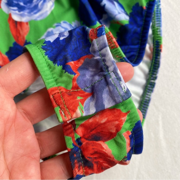 🫐 ZARA BLUE MULTI FLORAL ASYMMETRICAL BODYSUIT! - Picture 9 of 16